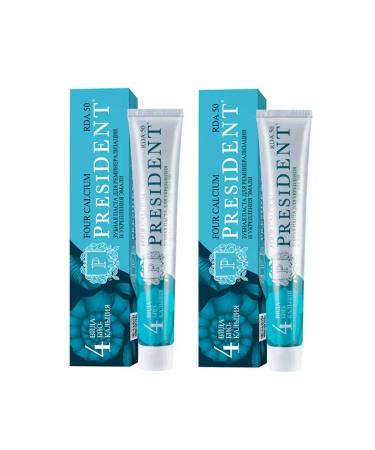 PRESIDENT Toothpaste for teeth 4 Calcium 2 pcs 75 grams