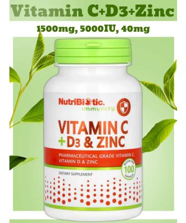 NutriBiotic Vitamin C D3 and zinc 100 capsules