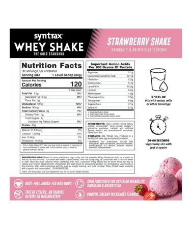 SYNTRAX Protein Whey Shake 907 g strawberry cocktail - Buy Online on GoSupps.com