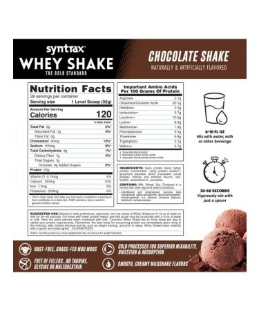 SYNTRAX Protein serum Whey Shake 907 g chocolate cocktail - Buy Online on GoSupps.com