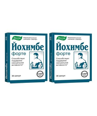Evalar Yochimbe forte 30 capsules (0.2g) x 2 l
