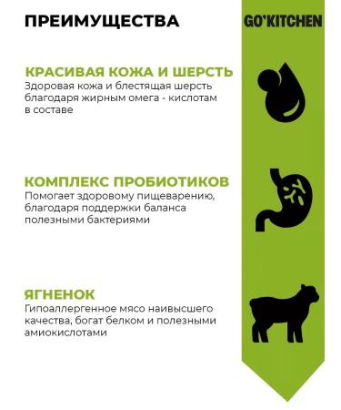 GO KITCHEN Dry Hair Skin Care Feeding Dogs Puppies lamb 1.59kg 2pcs - Buy Online on GoSupps.com