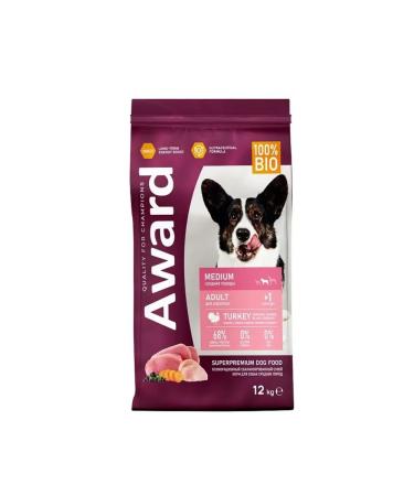 AWARD Dry food 12 kg for dogs of medium breeds with turkey and chicken - Buy Online on GoSupps.com