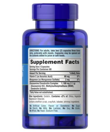 Puritan's Pride Complex Glucosamine and Chondroitin for joints 120 capsules - Buy Online on GoSupps.com