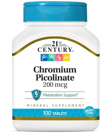 21st Century Chromium Picolinate 200 MCG 100 Tablets (Chroma Picoline)