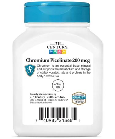 21st Century Chromium Picolinate 200 MCG 100 Tablets (Chroma Picoline) - Buy Online on GoSupps.com