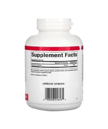 Natural Factors Magnesium Citrate 150 mg 180 capsules - Buy Online on GoSupps.com