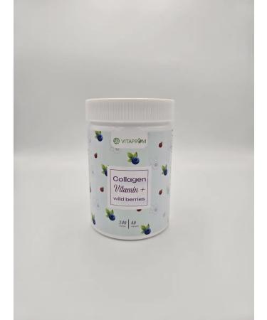 VITAPROM Collagen peptide powder 240 g berry - Buy Online on GoSupps.com