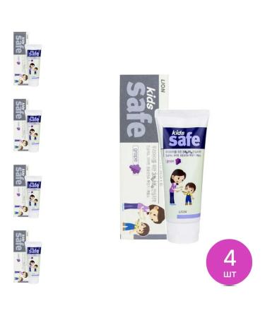 LION Toothpaste Children's Kids Safe with the taste of grapes 90g 4 pcs