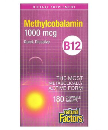 Natural Factors B12 methylcobalamin 1000 g 180 chewing tablets - Buy Online on GoSupps.com