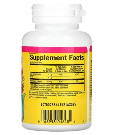 Natural Factors Magnesium citrate for children 50 mg 60 chewing tablets - Buy Online on GoSupps.com