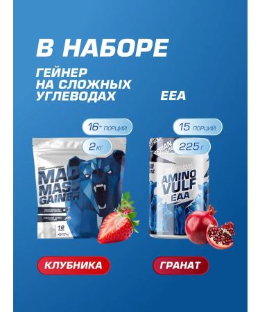 Siberian Nutrogunz Gainer set 2 kg + EAA 225 gr - Buy Online on GoSupps.com