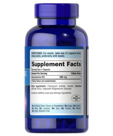 Puritan's Pride Glucosamine hydrochloride Glucosamine HCl 240 capsules - Buy Online on GoSupps.com