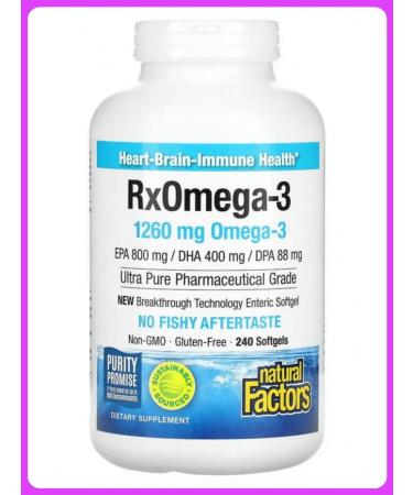 Natural Factors RX OMEGA-3 Fish oil 400 mg of EPK and 200 mg DGK 240 tablets