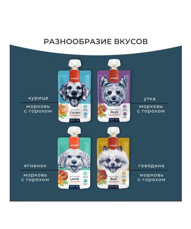 Wanpy Dog treating meat mashed meat from chicken 90g x 10 pcs - Buy Online on GoSupps.com