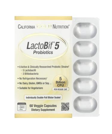 California Gold Nutrition Probiotics for the intestines and digestion Lactobif 60 capsules