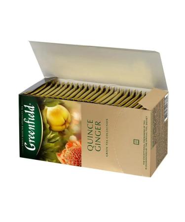Greenfield Tea Quince Ginger Green 25 Pac - Buy Online on GoSupps.com