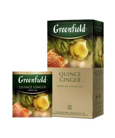 Greenfield Tea Quince Ginger Green 25 Pac - Buy Online on GoSupps.com
