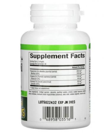 Natural Factors Complex for the gastrointestinal rod peppermint and oregano 60 tablets - Buy Online on GoSupps.com