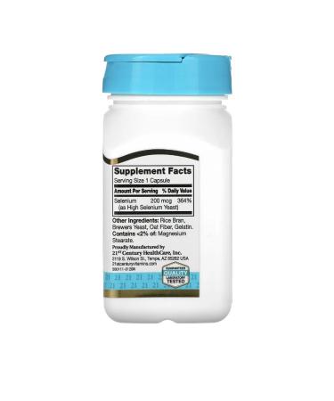 21st Century Selenium 200 mcg selenium 60 capsules - Buy Online on GoSupps.com