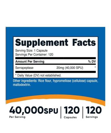 Nutricost from cysts anti -inflammatory serrapeptase 40 000 SPU - Buy Online on GoSupps.com