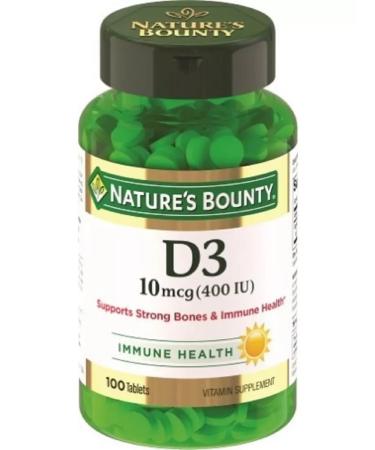 Nature's Bounty Inc Vitamin D3 400MO tablets No. 100