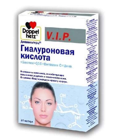 Doppelherz VIP hyaluronic K-Ta+BIOTIN+Q10+Vitamin C+Zinc No. 30-1UP