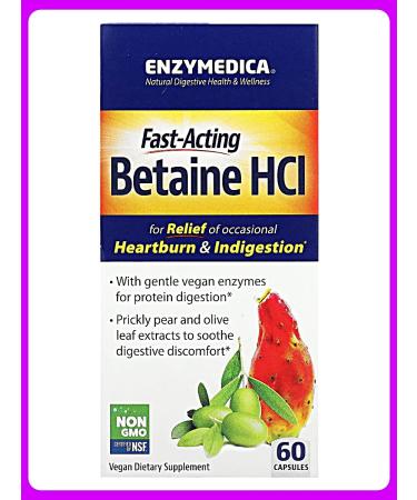 enzymedica Quick -acting betained hydrochloride 60 capsules