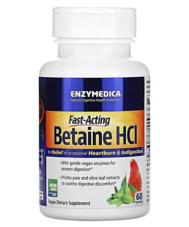 enzymedica Quick -acting betained hydrochloride 60 capsules - Buy Online on GoSupps.com