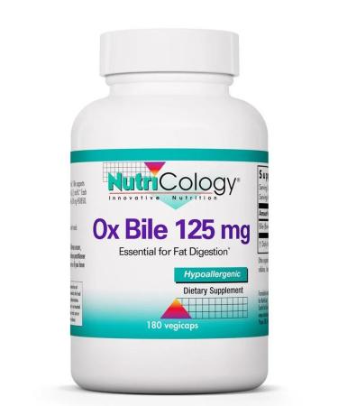 Nutricology Bull bile Ox Bile 125 mg 180 capsules - Buy Online on GoSupps.com