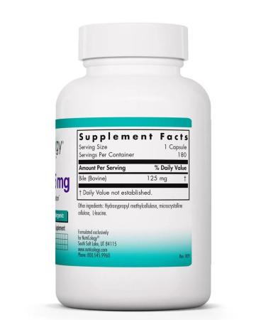 Nutricology Bull bile Ox Bile 125 mg 180 capsules - Buy Online on GoSupps.com