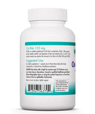 Nutricology Bull bile Ox Bile 125 mg 180 capsules - Buy Online on GoSupps.com