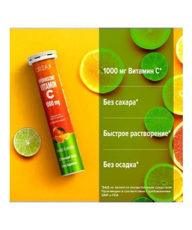Orzax Vitamin C 1000 hissing for immunity and energy 20Tab