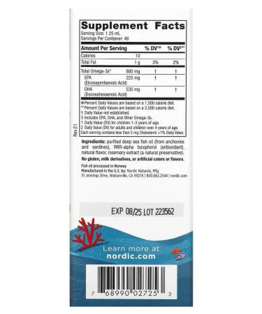 Nordic Naturals DGK Omega-3 for children 1-6 years old 880 mg 60 ml - Buy Online on GoSupps.com
