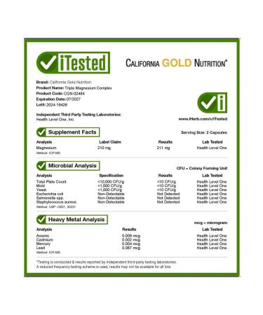 California Gold Nutrition Complex with a magnesium of triple action 120 capsules - Buy Online on GoSupps.com