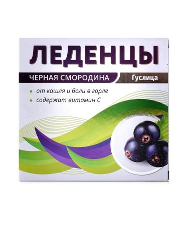 Guslitsa Lollows for the throat with Vit. With the taste of Ch. Smorodins 27g - 6 pcs - Buy Online on GoSupps.com