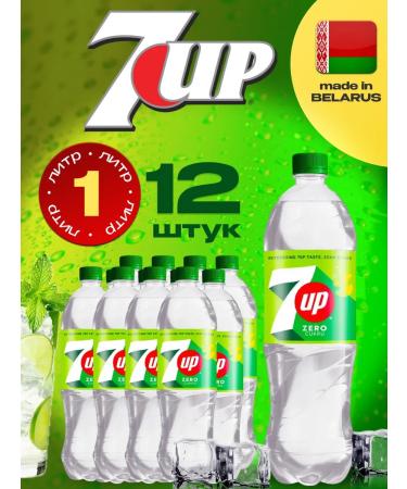 7up Drink "7-up" "Seven AP" Zero 12 pcs. 1 l