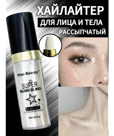 RuA Highlighter for the face and body dry shining white crumbly