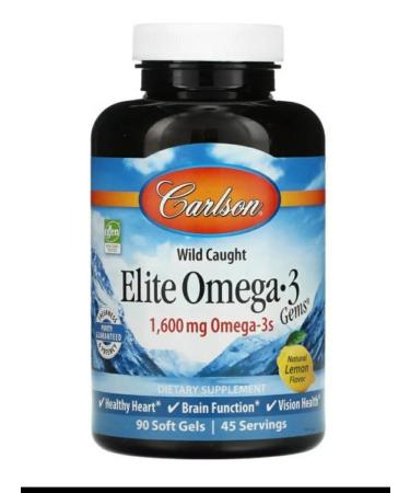 Carlson Fish Elite Omega 3 Gems 90 capsules