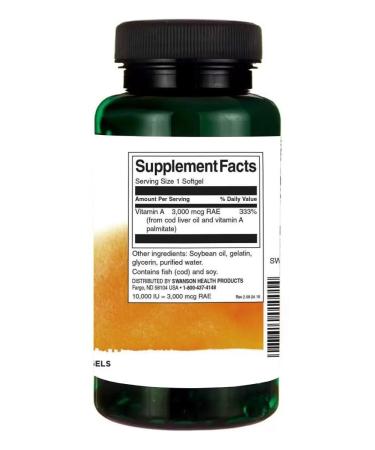 Swanson Vitamin a 10000 IU 250 gel capsules - Buy Online on GoSupps.com