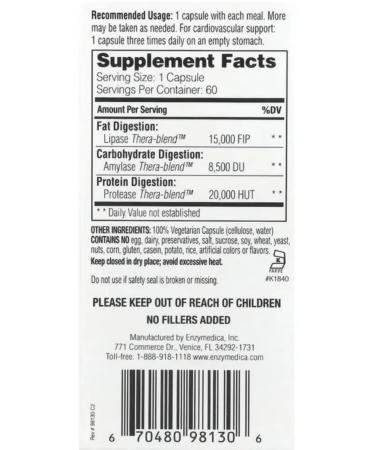 enzymedica Lypo Gold Enzymes for Employment of Fat 60 Capsules - Buy Online on GoSupps.com