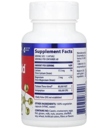 enzymedica Serragold high -Eff. Serrapeptase 60 capsules - Buy Online on GoSupps.com