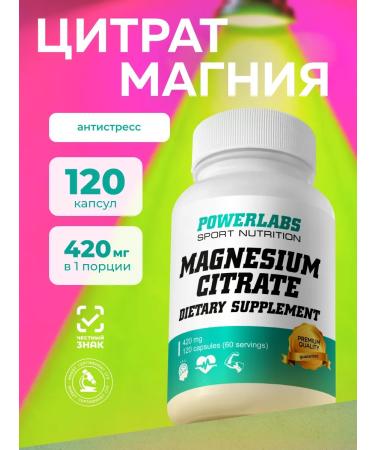 POWERLABS Magnesium citrate dietary supplement from stress for sleeping