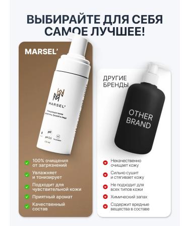 MARSEL' Foam for eyelash extensions and face washing eyebrow cleansing  - Buy Online on GoSupps.com