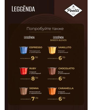Poetti Coffee in Leggenda Chocolatto Capsules System Nespresso - Buy Online on GoSupps.com
