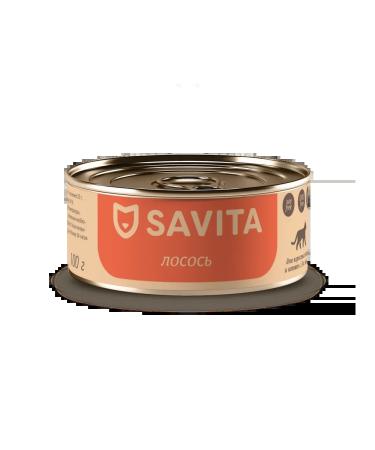 SAVITA Canned food for cats and kittens "salmon" 100 g wet food - Buy Online on GoSupps.com