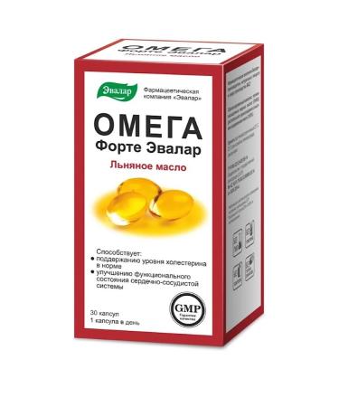 Evalar Omega Forte linseed oil 30 capsules - Buy Online on GoSupps.com