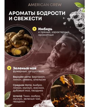 American Crew Ginger Tea 3b1 shampoo air conditioning gel for shower 250 ml - Buy Online on GoSupps.com