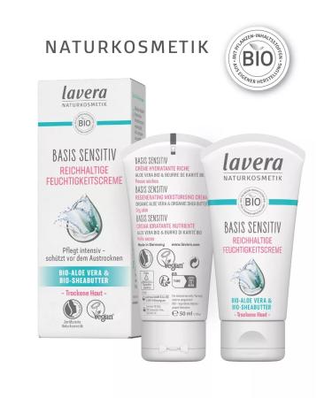 Lavera Facial natural nourishing cream Basis Sensitiv 50ml - Buy Online on GoSupps.com