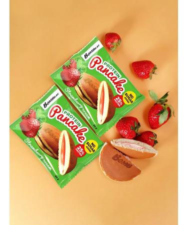 BombBar Protein pancakes without sugar strawberries 10pc x 40g - Buy Online on GoSupps.com